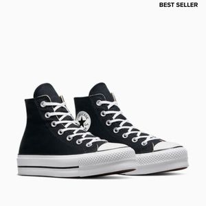 ONLY WORN ONCE CONVERSE Chuck Taylor All Star Lift Platform - black